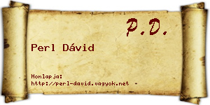 Perl Dávid névjegykártya